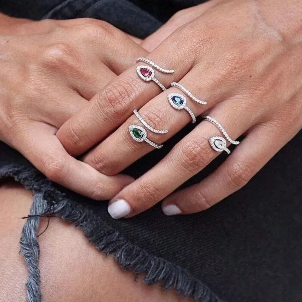 Elegant Tear Drop Cut Diamond Ring - Picture 3 of 3